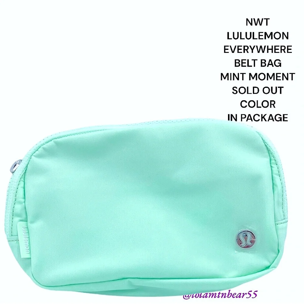 HTF/SOLD OUT MINT MOMENT COLOR NWT LULULEMON EVERYWHERE BELT BAG WATER REPELLENT - Picture 1 of 14